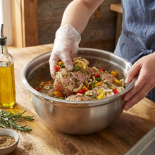 تحميل الصورة في عارض المعرض، 24cm Deep Stainless Steel Mixing Bowl | Easy-Pour Baking &amp; Marinating Prep Basin - Silver
