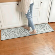 Load image into Gallery viewer, Anti-Slip Rubber Mat – 4mm Thick, Heavy-Duty Comfort Rug for Kitchen &amp; Bathroom - (120 x 45 cm, 1 Piece) - Light Green Leaves Design
