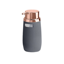 Load image into Gallery viewer, Bathroom Accessory Set Striped 400ml. Decor Bathroom Soap Dispenser - Copper Frame
