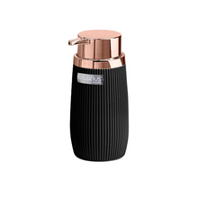 Load image into Gallery viewer, Bathroom Accessory Set Striped 400ml. Decor Bathroom Soap Dispenser - Copper Frame
