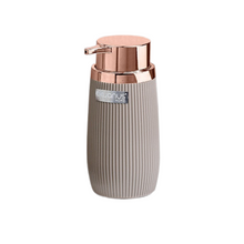 Load image into Gallery viewer, Bathroom Accessory Set Striped 400ml. Decor Bathroom Soap Dispenser - Copper Frame
