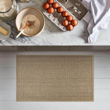 تحميل الصورة في عارض المعرض، Kitchen counter with eggs and a bowl, featuring a woven mat on the floor.
