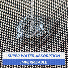 تحميل الصورة في عارض المعرض، Textured fabric with water droplet and 'Super Water Absorption Impermeable' label
