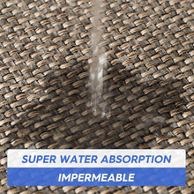 تحميل الصورة في عارض المعرض، Woven material with water droplet and text 'Super Water Absorption' and 'Impermeable'
