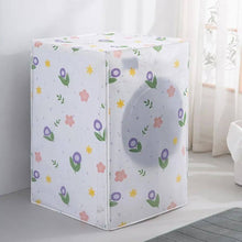Load image into Gallery viewer, Floral-patterned washing machine cover on a white background
