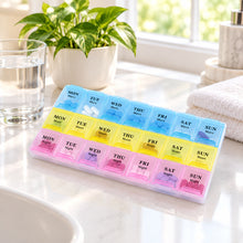 Load image into Gallery viewer, 21-Day Pill Organizer | Compact Travel Medication Box
