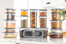 Load image into Gallery viewer, Food Storage Containers Set with Silicone Lid - 18 Pcs Clear Grey Food Storage Containers
