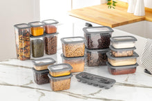 Load image into Gallery viewer, Food Storage Containers Set with Silicone Lid - 18 Pcs Clear Grey Food Storage Containers
