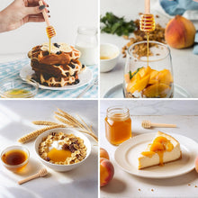 تحميل الصورة في عارض المعرض، Collage of images featuring honey being drizzled over various foods.
