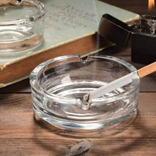 Load image into Gallery viewer, Portable Modern Ashtray - Clear Crystal Glass Smooth for Cigarettes - 10.5 Diameter * 3.5 cm
