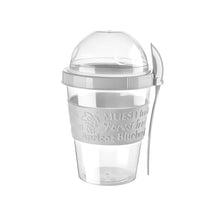 Load image into Gallery viewer, Cups/Mugs/Jars/Jugs - Take'N Go Yoghurt Box with Spoon - 600 ml, clear muesli cup with lid and spoon.
