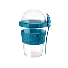 Load image into Gallery viewer, Cups/Mugs/Jars/Jugs - Take'N Go Yoghurt Box with Spoon - 600 ml, colorful muesli cup with spoon and dome lid
