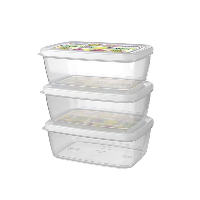 Food Storage Containers (3 Pcs X 850 ml.) - Fridge Food Storage Bins
