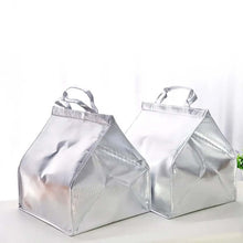 تحميل الصورة في عارض المعرض، Insulated Cooler Multipurpose Bag – Large Reusable Thermal Tote with Scotch Tape Top &amp; Zipper – Ideal for Groceries, Picnics &amp; Beach – Pearl White
