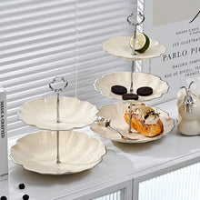 Load image into Gallery viewer, Biscuit Holder - 3 Level Acrylic Dessert Holder with Silver Frame
