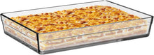 تحميل الصورة في عارض المعرض، Heat resistant glass tray with baked lasagna, perfect for cooking, serving, and storage in the kitchen.

