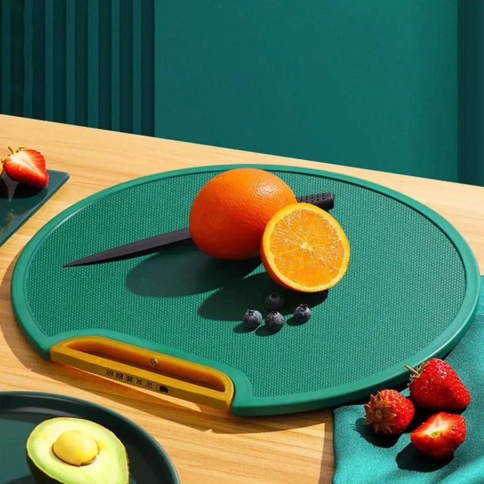 Plastic Chopping Board with Rotating Handle - Double-Sided Non-Slip 35 CM