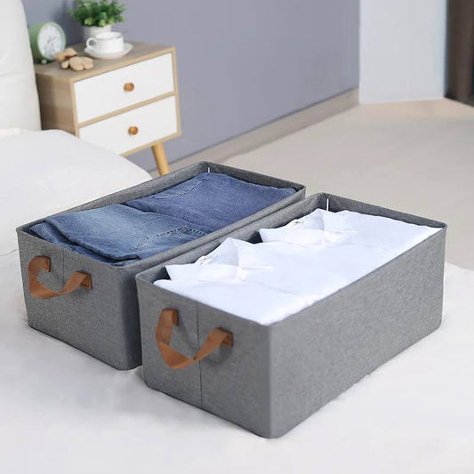 Clothes Organizer – Foldable Storage Box for Storage with Metal Frame (Large) - Grey