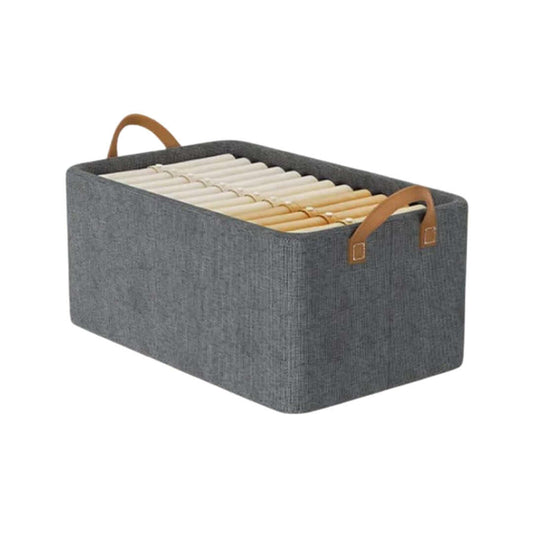 Clothes Organizer – Foldable Storage Box for Storage with Metal Frame (Large) - Grey