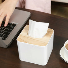 Load image into Gallery viewer, Tissue Box - Square Plastic with MDF Cover - Paper Napkin Holder Case

