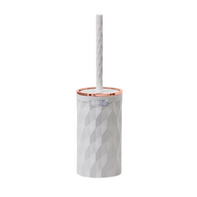 Load image into Gallery viewer, Bathroom Accessories Set - Toilet Brush and Holder (Diamond) - Copper Frame
