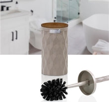 Load image into Gallery viewer, Bathroom Accessories Set - Toilet Brush and Holder (Diamond) - Wooden Frame
