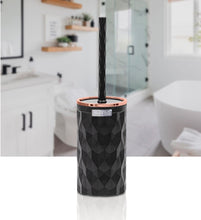 Load image into Gallery viewer, Bathroom Accessories Set - Toilet Brush and Holder (Diamond) - Copper Frame
