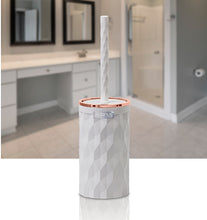 Load image into Gallery viewer, Bathroom Accessories Set - Toilet Brush and Holder (Diamond) - Copper Frame
