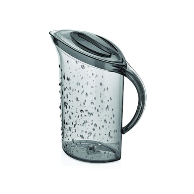 Rain textured 1850 ml plastic jug with a wide spout and ergonomic handle for easy pouring.