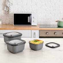 Load image into Gallery viewer, Food Storage Containers - MicroSafe Square stripe (1800 ml.) with Lid
