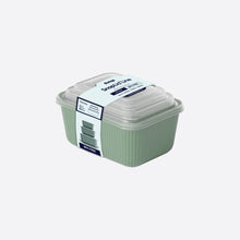 Load image into Gallery viewer, 3 Pcs Food Storage Containers Set (600, 1100 &amp; 1800 ml.) - MicroSafe Rectangular with Snap Lid
