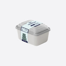 Load image into Gallery viewer, 3 Pcs Food Storage Containers Set (600, 1100 &amp; 1800 ml.) - MicroSafe Rectangular with Snap Lid
