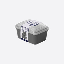 Load image into Gallery viewer, 3 Pcs Food Storage Containers Set (600, 1100 &amp; 1800 ml.) - MicroSafe Rectangular with Snap Lid
