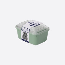 Load image into Gallery viewer, 3 Pcs Food Storage Containers Set (600, 1100 &amp; 1800 ml.) - MicroSafe Rectangular with Snap Lid
