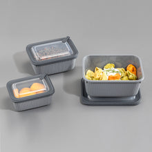 Load image into Gallery viewer, 3 Pcs Food Storage Containers Set (600, 1100 &amp; 1800 ml.) - MicroSafe Rectangular stripe with Lid
