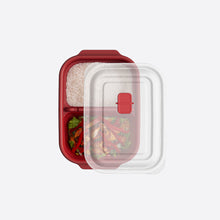 تحميل الصورة في عارض المعرض، 2-Piece "Heat'n Go" Divided Food Storage Container Set (600ml) | Microwave Safe Lunch Box with Steam Vent - Red
