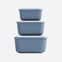 Load image into Gallery viewer, 3 Pcs Food Storage Containers Set (600, 1100 &amp; 1800 ml.) - MicroSafe Rectangular with Snap Lid
