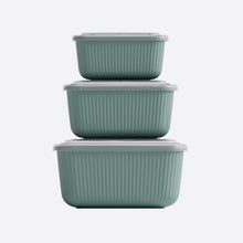 Load image into Gallery viewer, 3 Pcs Food Storage Containers Set (600, 1100 &amp; 1800 ml.) - MicroSafe Rectangular with Snap Lid
