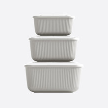Load image into Gallery viewer, 3 Pcs Food Storage Containers Set (600, 1100 &amp; 1800 ml.) - MicroSafe Rectangular with Snap Lid
