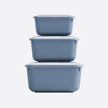 Load image into Gallery viewer, 3 Pcs Food Storage Containers Set (600, 1100 &amp; 1800 ml.) - MicroSafe Rectangular with Snap Lid
