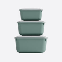 Load image into Gallery viewer, 3 Pcs Food Storage Containers Set (600, 1100 &amp; 1800 ml.) - MicroSafe Rectangular with Snap Lid
