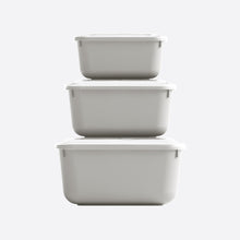 Load image into Gallery viewer, 3 Pcs Food Storage Containers Set (600, 1100 &amp; 1800 ml.) - MicroSafe Rectangular with Snap Lid
