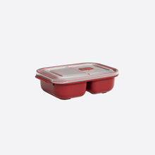 تحميل الصورة في عارض المعرض، 2-Piece "Heat'n Go" Divided Food Storage Container Set (600ml) | Microwave Safe Lunch Box with Steam Vent - Red
