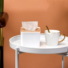 Load image into Gallery viewer, Tissue Box - Square Plastic with MDF Cover - Paper Napkin Holder Case
