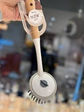 تحميل الصورة في عارض المعرض، Round Multipurpose Dust Cleaning Brush | Soft Bristle Hand Broom with Wooden Handle - White
