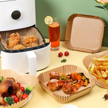 Load image into Gallery viewer, Air Fryer Disposable Paper Liners (20 x 20 cm) - 100 Square Non-Stick Disposable Air Fryer Paper
