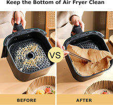 Load image into Gallery viewer, Air Fryer Disposable Paper Liners (20 x 20 cm) - 100 Square Non-Stick Disposable Air Fryer Paper
