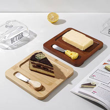 Load image into Gallery viewer, Butter Dish - Glass &amp; Wooden Butter Dish with Lid and Spreader
