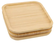 تحميل الصورة في عارض المعرض، 6 Pcs Coasters/Pads - Wooden Coaster - 6 Bamboo Square Coasters with 1 Iron Holder Stand
