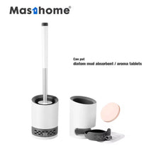 Load image into Gallery viewer, 3 In 1 Silicone Toilet Brush With Holder, Unbreakable Wall Mounted And Free Stand Sleek Toilet Cleaner Brush With Ventilated Drying Round Stand

